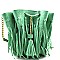 Authentic Bucket Fringed Drawstring Messenger Bag