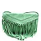 Faux-Leather Body Fringed Flap Messenger Bag