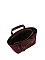 Faux Suede Top Handle Tote Satchel