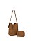 Faux Suede 2-in-1 Bucket Shoulder Bag