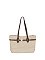 Faux Suede Belted Tote Shopper