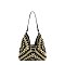 Dual Tone Crochet Woven Shoulder Hobo