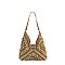 Dual Tone Crochet Woven Shoulder Hobo