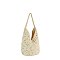 Monochrome Woven Crochet Slouch Tote