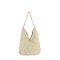 Monochrome Woven Crochet Slouch Tote