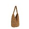 Monochrome Woven Crochet Slouch Tote
