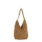 Monochrome Woven Crochet Slouch Tote