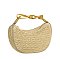 Straw Metal Handle Satchel