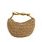Straw Metal Handle Satchel