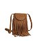 Faux Suede Fringe Crossbody Bag
