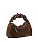 Faux Suede Ruched Handle Satchel