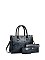 Embossed Flower 3-in-1 Satchel Set