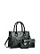 Embossed Flower 3-in-1 Satchel Set