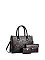 Embossed Flower 3-in-1 Satchel Set