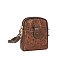 Embossed Flower Western Crossbody Bag