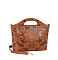 Embossed Flower Satchel