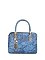 Embossed Flower Top Handle Satchel