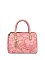 Embossed Flower Top Handle Satchel