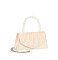 Pleated Flap Pearl Handle Clutch