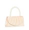 Pleated Flap Pearl Handle Clutch