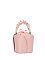 Ruched Top Handle Bucket Bag
