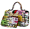 2-in-1 Trendy Multi Graffiti Queen Bee Boxy Satchel