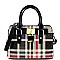 Classic Plaid Print Padlock Small-Petit Satchel