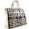 Classic Plaid Print Padlock Over-sized Tote