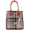 Classic Plaid Print Patent Tall Tote