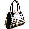 Classic Patent Checker Print Jewel-top Frame Satchel