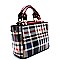 Petit Checker Print Metal-Bar Small Satchel