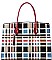 3 IN 1 GLOSSY CHECK SATCHEL WALLET SET