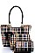 CHECK PLAID HANDBAG 3PC SET