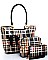 CHECK PLAID HANDBAG 3PC SET