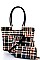 CHECK PLAID HANDBAG 3PC SET