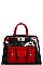 FASHIONABLE TRANSPARENT PU LEATHER COMBI SATCHEL WITH LONG STRAP JY-H-810111
