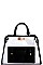 FASHIONABLE TRANSPARENT PU LEATHER COMBI SATCHEL WITH LONG STRAP JY-H-810111