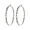 Fashionable 100mm Twisted Metal Hoop Earring SLH0046100