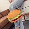 Hamburger Shaped Novelty Shoulder Crossbody Bag