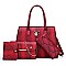 4 in 1 Snake Print Embossed Satchel SET