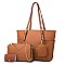 3 IN 1 SMOOTH STYLISH TOTE CROSSBODY PURSE SET