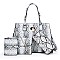 4 in 1 Snake Print Embossed Satchel SET