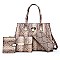 4 in 1 Snake Print Embossed Satchel SET