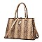 4 in 1 Snake Print Embossed Satchel SET