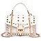 Transparent Studded Chain Strap Clear Jelly Shoulder Messenger Bag