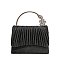 Pleated Satin Flap Clutch