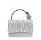 Pleated Satin Flap Clutch