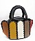 Stitched Color Block Patchwork Satchel