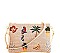 Tropical Embroidered Woven 2-Way Sling Clutch