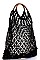 WOODEN HANDLE ROPE WOVEN TOTE BAG